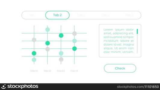 Dot plot UI element template. Editable isolated vector dashboard component. Flat user interface. Visual data presentation. Web design widget for mobile application with light theme. Dot plot UI element template