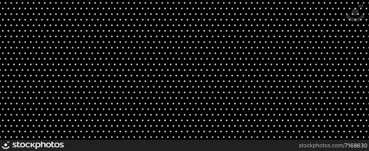 Dot seamless pattern polka black background. Abstract pattern with white dots. Abstract geometric shape. Geometrical backdrop. Polka dot fabric. Dotted geometric pattern. EPS 10