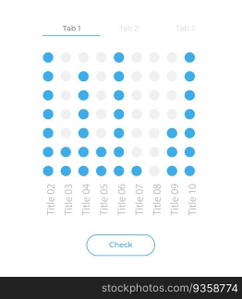 Dot stacks chart UI element template. Editable isolated vector dashboard component. Flat user interface. Visual data presentation. Web design widget for mobile application with light theme. Dot stacks chart UI element template