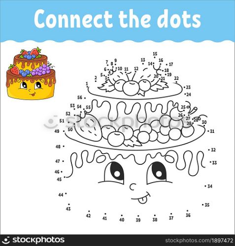 Dot to dot. Draw a line. Handwriting practice. Learning numbers for kids. Education worksheet. Activity coloring page. Coon style. With answer.