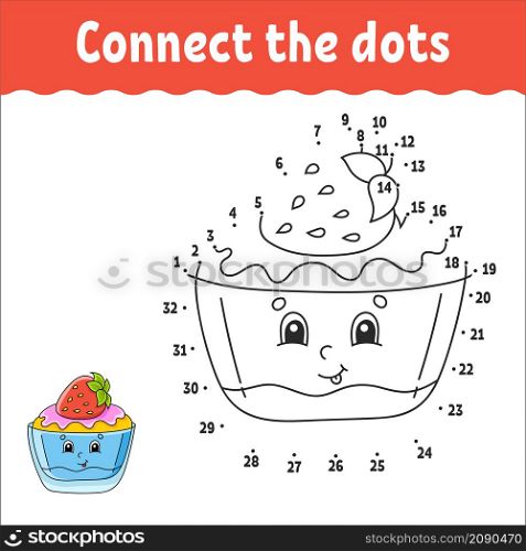 Dot to dot. Draw a line. Handwriting practice. Learning numbers for kids. Education worksheet. Activity coloring page. Coon style. With answer.