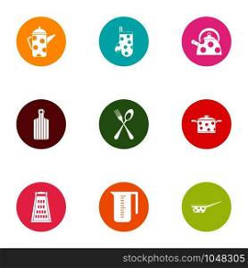 Dote icons set. Flat set of 9 dote vector icons for web isolated on white background. Dote icons set, flat style