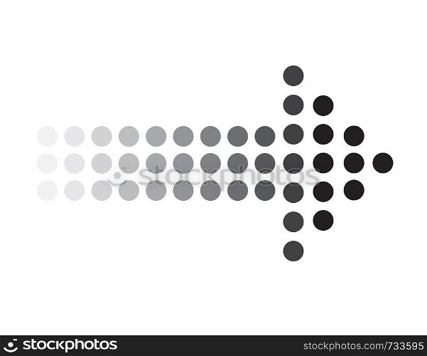 dots arrow icon on white background. dots arrow sign. black dots arrow symbol.
