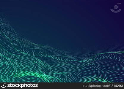 Dots particle waves. Digital surface, abstract data cyber information background. 3d dynamic flow, technology music recent vector banner. Surface wave connection visualization information illustration. Dots particle waves. Digital surface, abstract data cyber information background. 3d dynamic flow, technology music recent vector banner