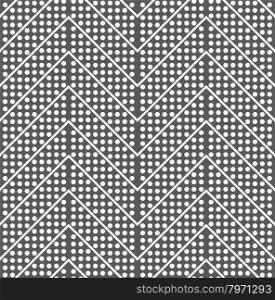 Dotted chevron with lines.Seamless abstract geometric background. Flat monochrome design. Pattern made of gray dots.
