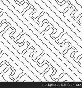 Dotted diagonal fastened square brackets?Seamless abstract geometric background. Flat monochrome design. Pattern made of gray dots.