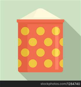Dotted flour sack icon. Flat illustration of dotted flour sack vector icon for web design. Dotted flour sack icon, flat style