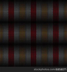 Dotted Line Geometric Seamless Pattern. Repeating Dotted Lines. Dots of the Different Size. Red, Black, Yellow and White. Vector Backdrop for Your Design. Texture Pattern Swatches Included in File.