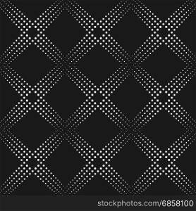 Dotted Line Geometric Seamless Pattern. Repeating Dotted Lines. Dots of the Different Size. Monochrome. Vector Backdrop for Your Design. Texture Pattern Swatches Included in File.