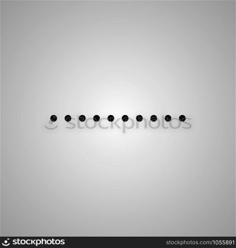 Dotted line icon on grey background. Vector