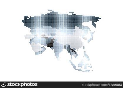 Dotted map of Asia. Vector eps 10