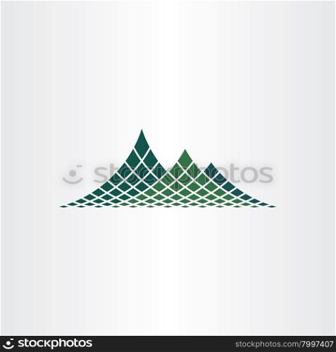 dotted mountain vector icon symbol