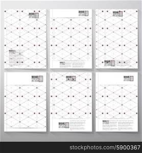 Dotted pattern with rhombus and nodes. Brochure, flyer or booklet for business, template vector.