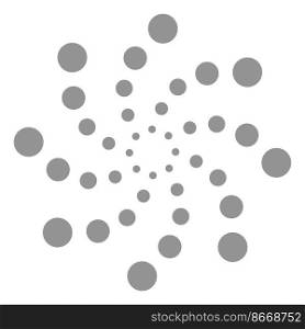 Dotted swirl. Hypnotic dot helix. Loop symbol isolated on white background. Dotted swirl. Hypnotic dot helix. Loop symbol