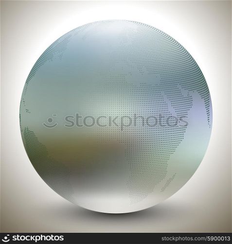 Dotted world globe, blurred design vector illustration.