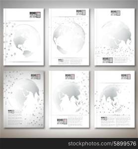 Dotted world globes. Brochure, flyer or report for business, template vector.