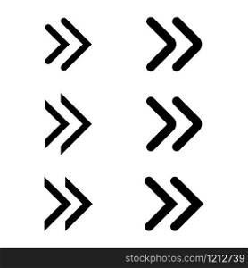 double arrow glyph icon, rewinding button, navigation pointer