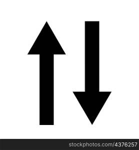 Double arrow icon. Up and down. Logistic concept. Exchange sign. Transfer process. Vector illustration. Stock image. EPS 10.. Double arrow icon. Up and down. Logistic concept. Exchange sign. Transfer process. Vector illustration. Stock image.