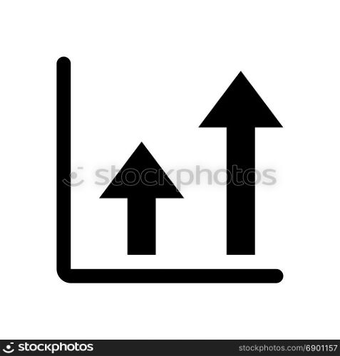 double arrow up chart, icon on isolated background