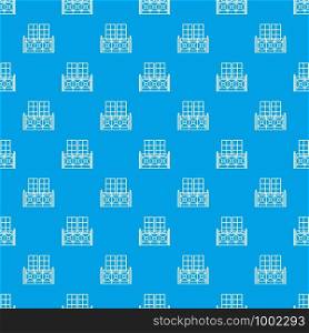 Double balcony pattern vector seamless blue repeat for any use. Double balcony pattern vector seamless blue