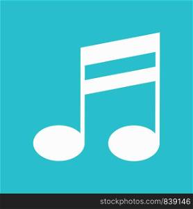Double bar music note icon. Flat illustration of double bar music note vector icon for web design. Double bar music note icon, flat style