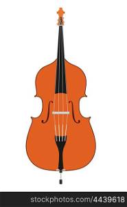 Double bass. Stringed Musical Instruments contrabass on a white background. Flat style. &#xA;Stock vector illustration