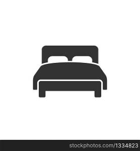 Double bed icon isolated on white background. Vector EPS 10
