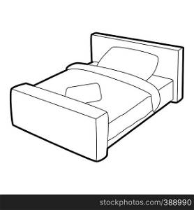 Double bed icon. Isometric 3d illustration of double bed vector icon for web. Double bed icon, isometric 3d style