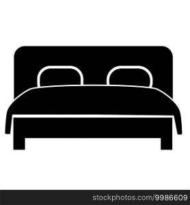 double bed icon on white background. double bed sign. flat style. double hotel room symbol.