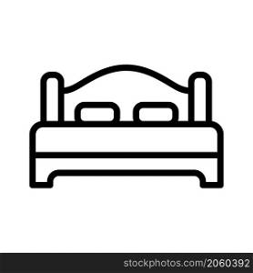 double bed icon vector line style