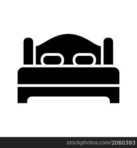 double bed icon vector solid style