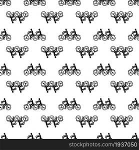 Double bicycle pattern seamless background texture repeat wallpaper geometric vector. Double bicycle pattern seamless vector