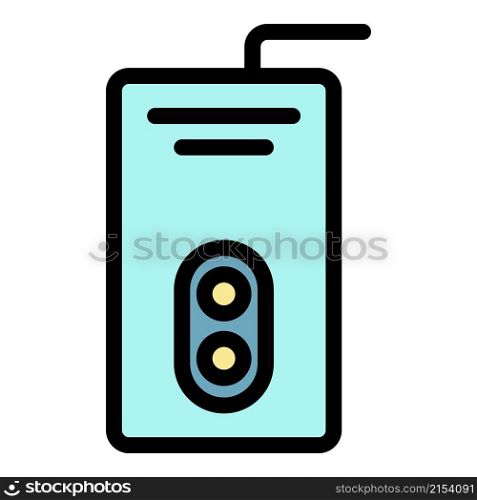 Double circuit boiler icon. Outline double circuit boiler vector icon color flat isolated. Double circuit boiler circuit boiler icon color outline vector