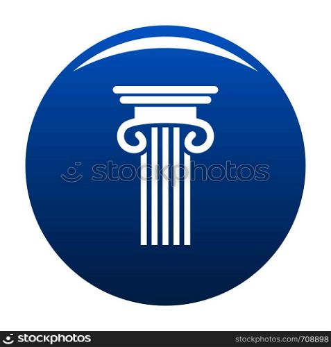 Double columned column icon vector blue circle isolated on white background . Double columned column icon blue vector