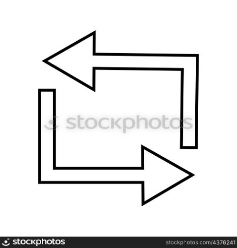 Double corner arrows icon. Black outline sign. Freehand art. Business background. Vector illustration. Stock image. EPS 10.. Double corner arrows icon. Black outline sign. Freehand art. Business background. Vector illustration. Stock image.