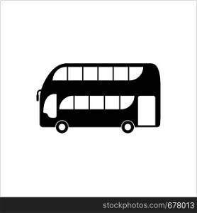 Double Decker Bus Icon, Bus Vector Art Illustration