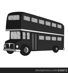 Double decker bus icon in monochrome style isolated on white background vector illustration. Double decker bus icon monochrome