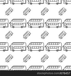 Double Decker Bus Icon Seamless Pattern, Bus Vector Art Illustration