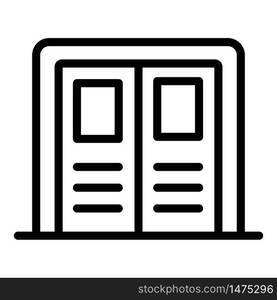 Double door icon. Outline double door vector icon for web design isolated on white background. Double door icon, outline style