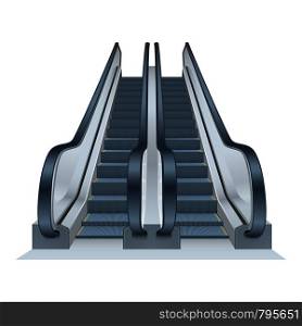 Double escalator icon. Realistic illustration of double escalator vector icon for web design. Double escalator icon, realistic style