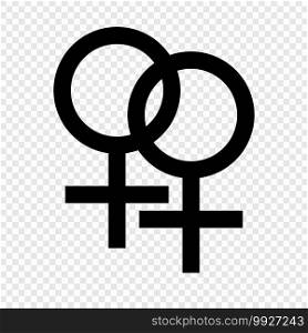 Double female symbol, represents Lesbian females . Template for your design. Double female symbol