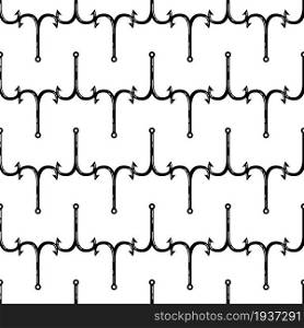 Double fishing hook pattern seamless background texture repeat wallpaper geometric vector. Double fishing hook pattern seamless vector