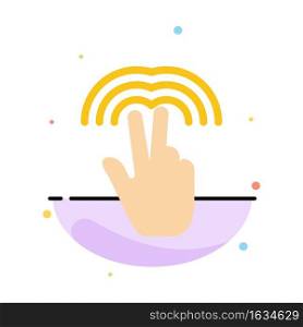 Double, Gestures, Hand, Tab Abstract Flat Color Icon Template