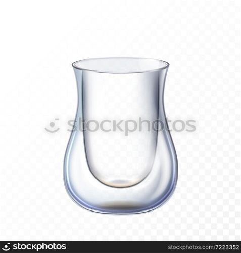 double glass cup mug. drink object. hot latte. restaurant glass design. 3d realistic vector. double glass cup mug vector