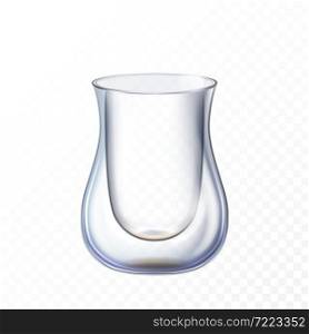 double glass cup mug. drink object. hot latte. restaurant glass design. 3d realistic vector. double glass cup mug vector
