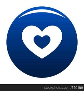 Double heart icon. Simple illustration of double heart vector icon for any design blue. Double heart icon vector blue