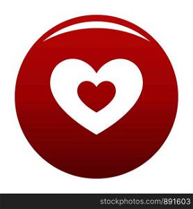 Double heart icon. Simple illustration of double heart vector icon for any design red. Double heart icon vector red