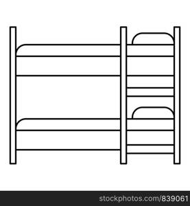 Double kid bed icon. Outline illustration of double kid bed vector icon for web design isolated on white background. Double kid bed icon, outline style