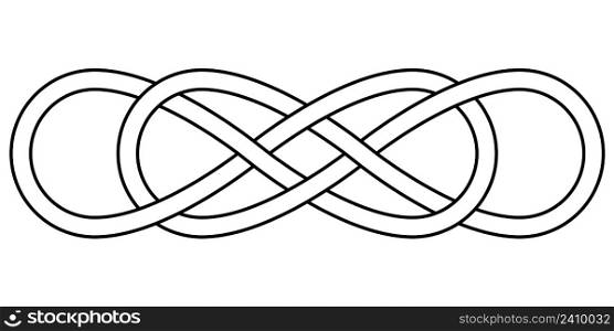 Double knot infinity sign, vector double infinity logo tattoo