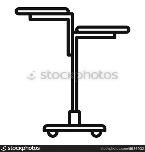 Double laptop stand icon outline vector. Office sit. Work position. Double laptop stand icon outline vector. Office sit